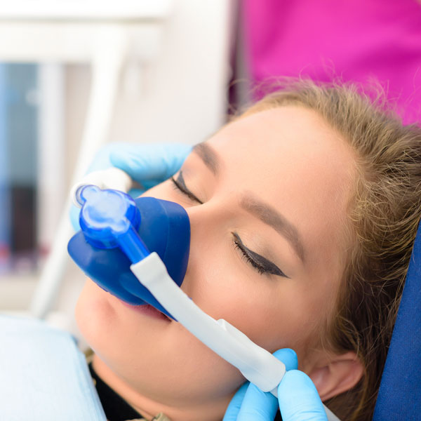 woman receiving nitrous oxide